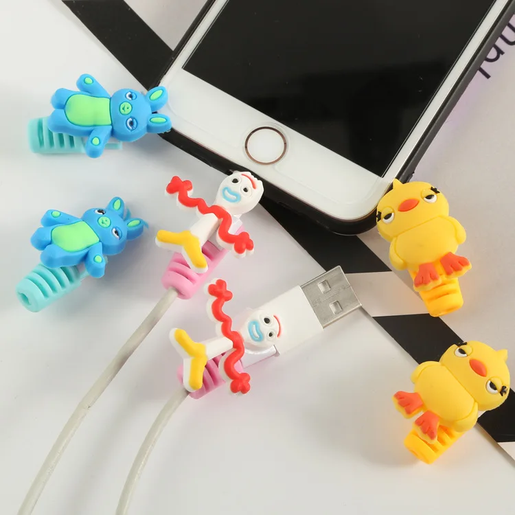 

450pcs Cartoon USB Cable Protector Management Data Line Organizer Clip Protetor Cable Winder For iPhone Samsung Huawei Xiaomi