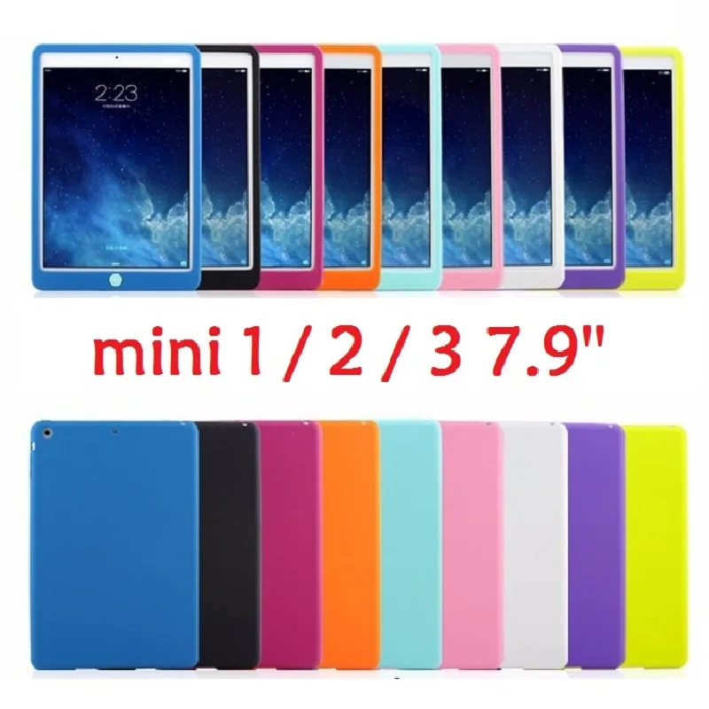 Цветной Резиновый чехол Suger для планшета iPad mini 2 3 Мягкий силиконовый A1432 A1599 A1490 1 7 9 дюйма|Чехлы планшетов и
