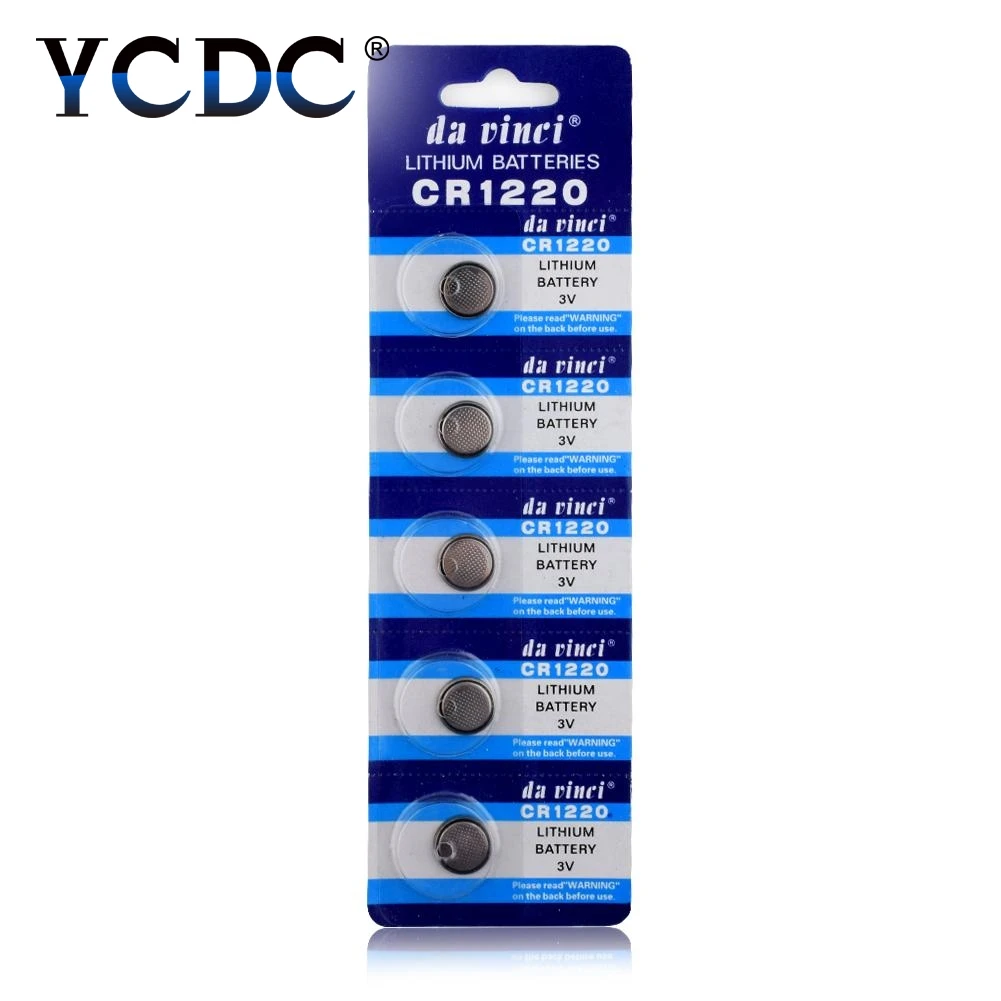 YCDC 5 шт. 3 в CR 1220 CR1220 кнопочные батареи DL1220 BR1220 LM1220 ячейка монета литиевая батарея для часов электронная игрушка калькулятор