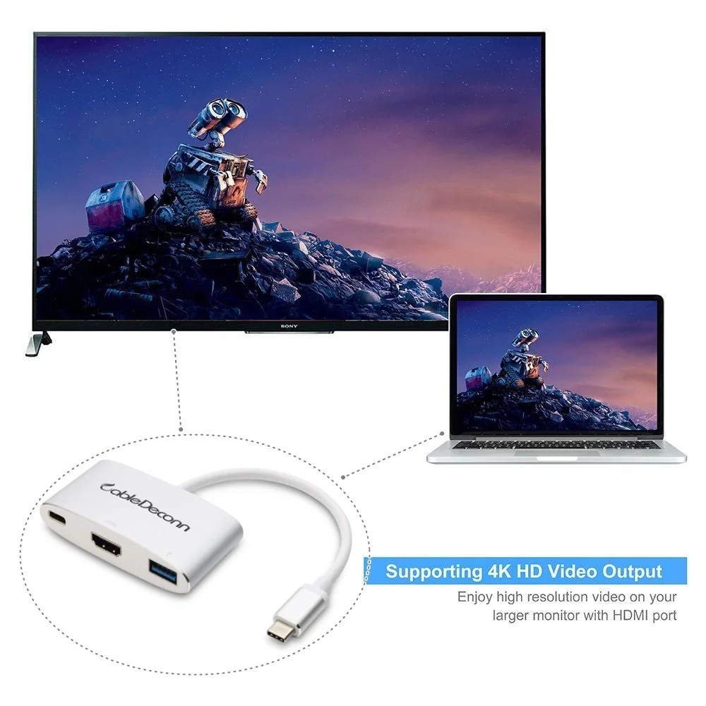 USB 3,1 Тип type-C для передачи данных кабель HDMI+ USB HUB+ Тип док-станция с USB ноутбук конвертер для HDTV Comeputer монитор