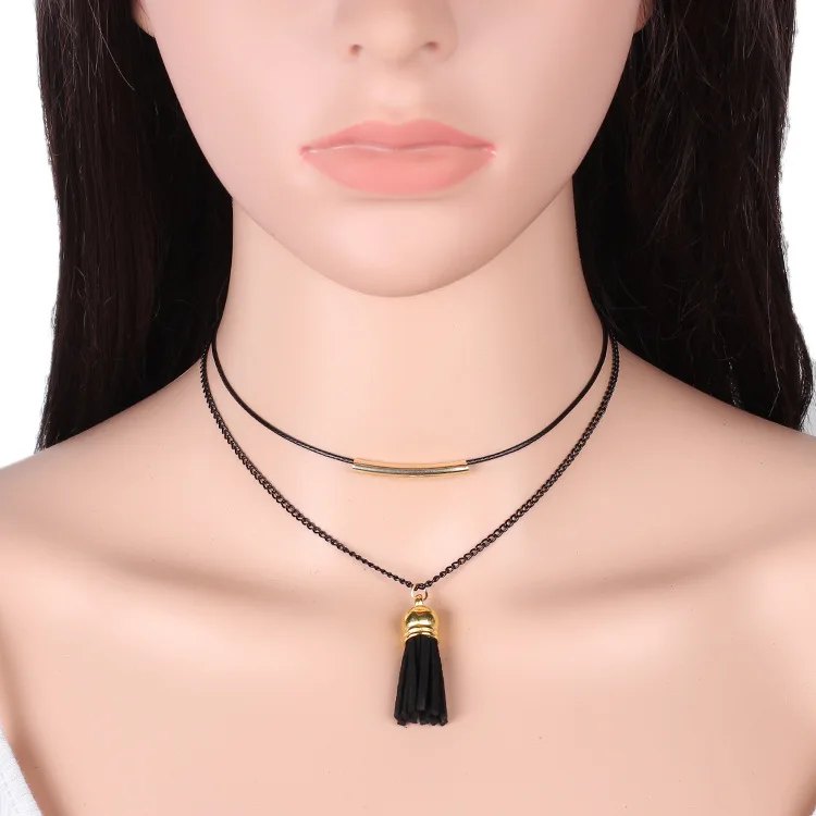 

2019 Accessories Europe And America Gothic Neck Band Choker Neck Ring Necklace Packaged Combination Lace Necklace Set