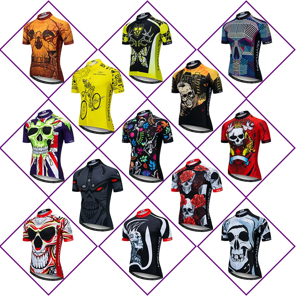 

KEYIYUAN Summer Retro Cycling Jersey Men Short Sleeve Bicycle Shirt Mtb Top Camisa Bike Masculino Maillot Ciclismo Hombre Verano