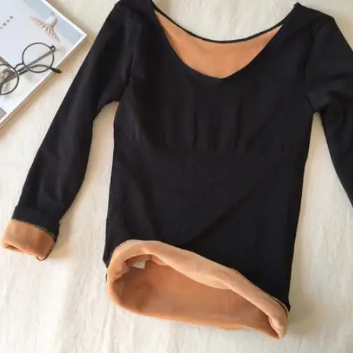 

New Winter Women Solid Warm Thick Thermal Underwear Plus Velvet Solid Camis Female Slim Sexy Thermal Underwear Tops Hot DC794