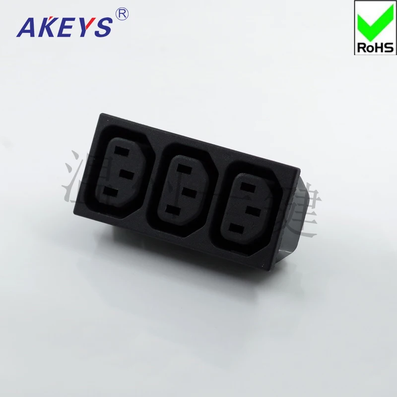 

2PCS AC-102 power outlet three-in-one three-piece connected socket card embedded male and female seat nine-hole product socket