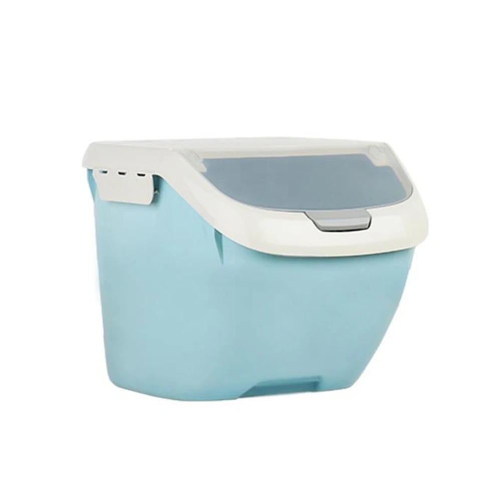 Blue 10kg Ящик для хранения 6/10/15 кг риса герметичный ящик для хранения влагостойкий контейнер рисовый сушеные Еда Крупы Диспенсер Для Хранения Организатор - Цвет: Blue 10kg