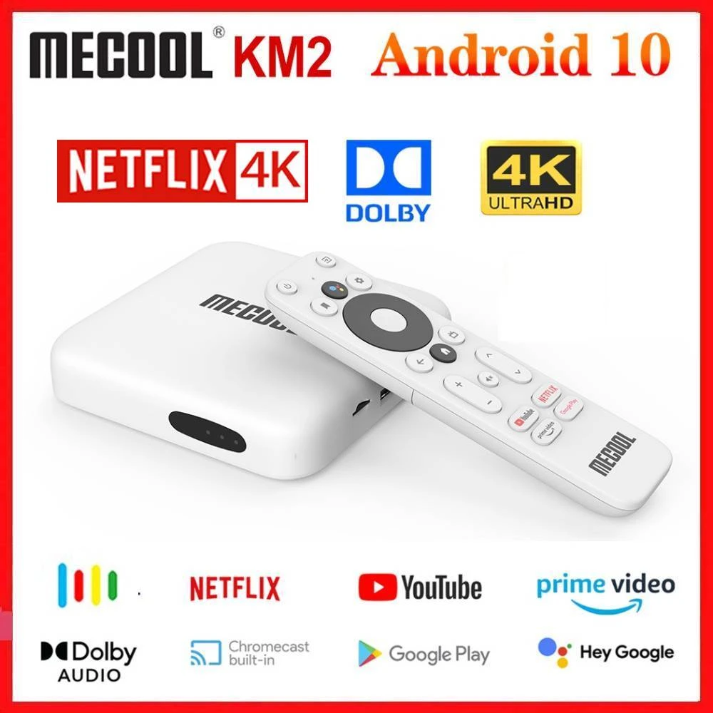 Mecool Km2 Google Certified Netflix 4k Tv Box Android 10.0 Media Player  Android 10 Atv Bt 2t2r Dual Wifi Dolby Audio Prime Video - Set Top Box -  AliExpress