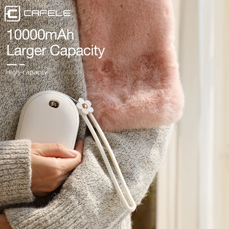 

Cafele 10000mah Mini PowerBank Portable Hand Warmer Temperature Display for Samsung Xiaomi Huawei bateria externa movil