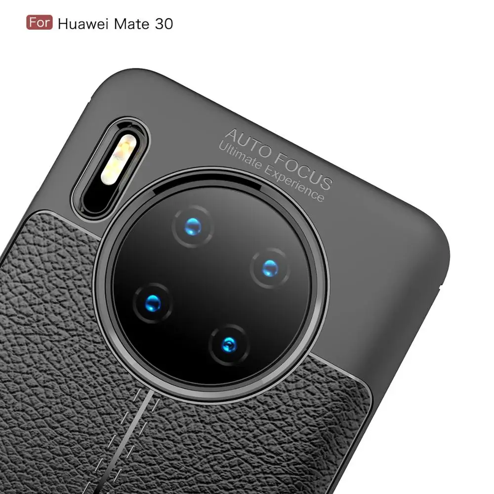 50 шт./лот Litchi Striae TPU чехол для huawei mate 20 20 lite 20 pro 20X30 30 Pro Чехол для сотового телефона