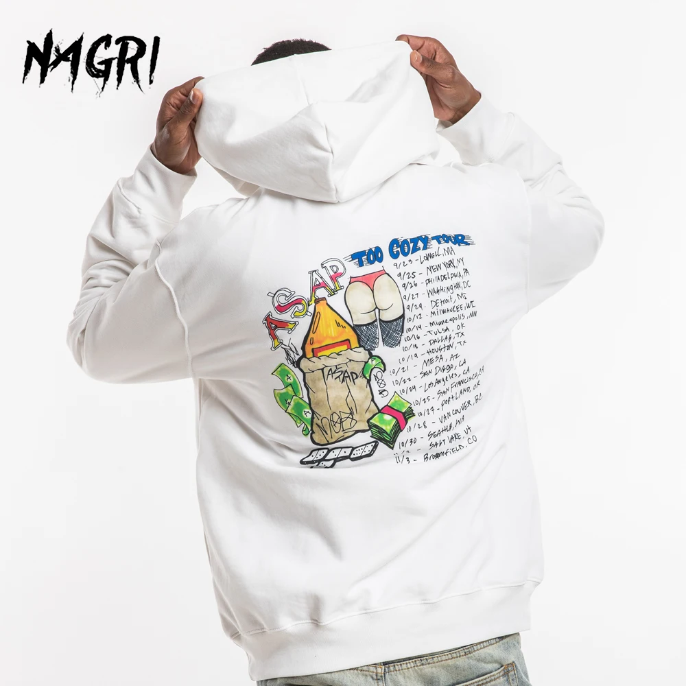 NAGRI Asap Rocky Tour/флисовый пуловер с принтом толстовки для мужчин в стиле хип хоп