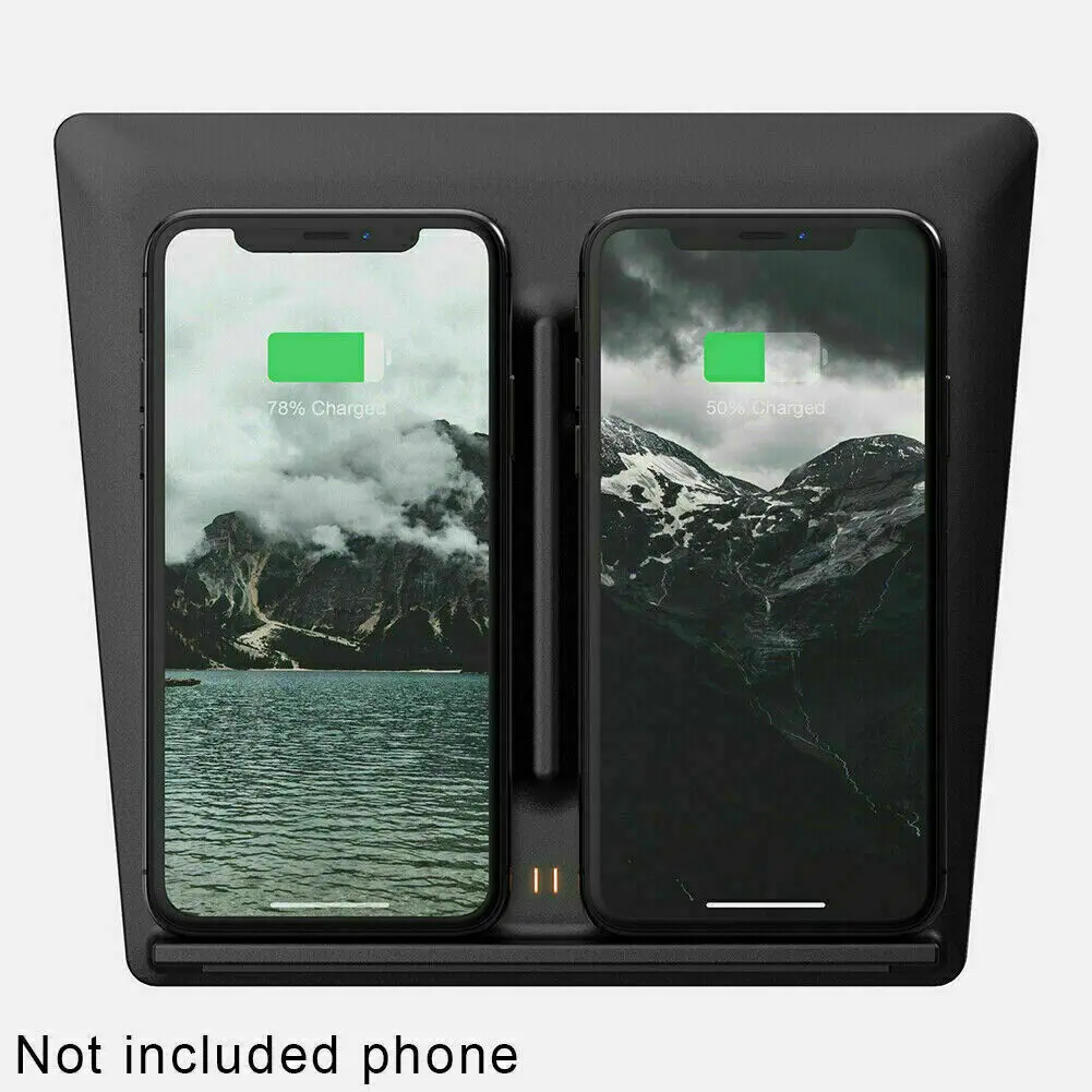 Qi Wireless Fast Charger Car Pad Mat Dual USB Fit For Tesla Model 3