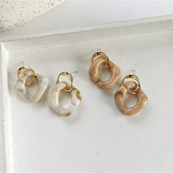 

South Korean women temperament earrings round metal elegant personality woman earrings stud earrings 2020