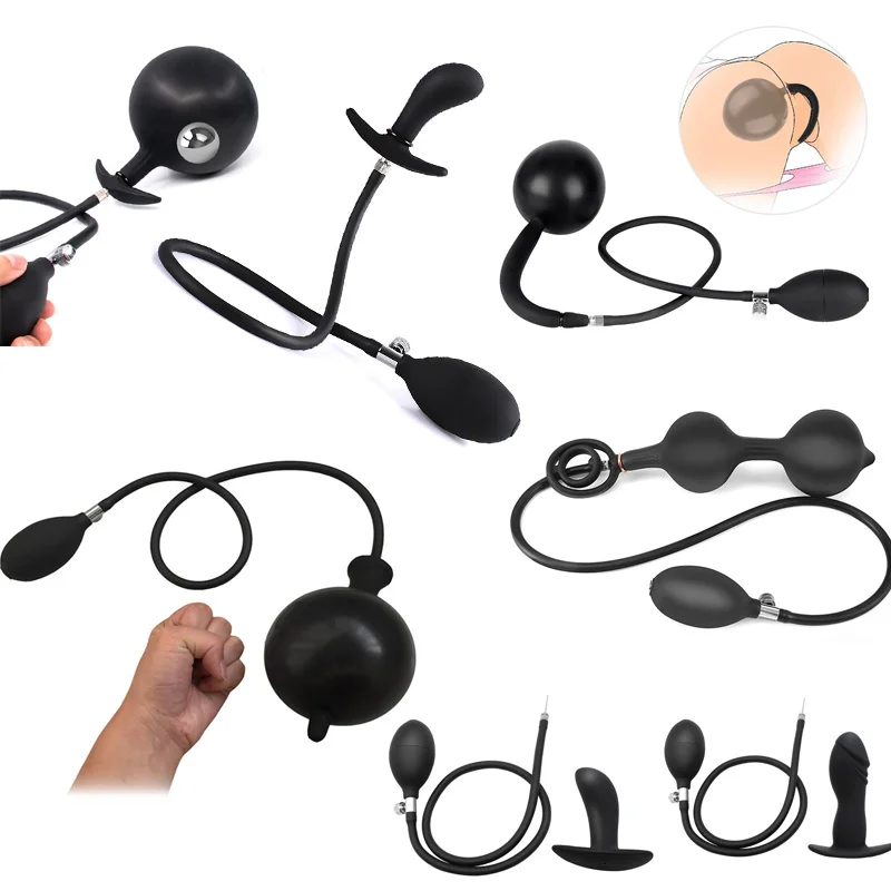 Inflatable Huge Anal Butt Plug Anal Dilator Silicone Huge Anus Pump Expandable Prostate Massager Sex Toys For Couple Adult Games