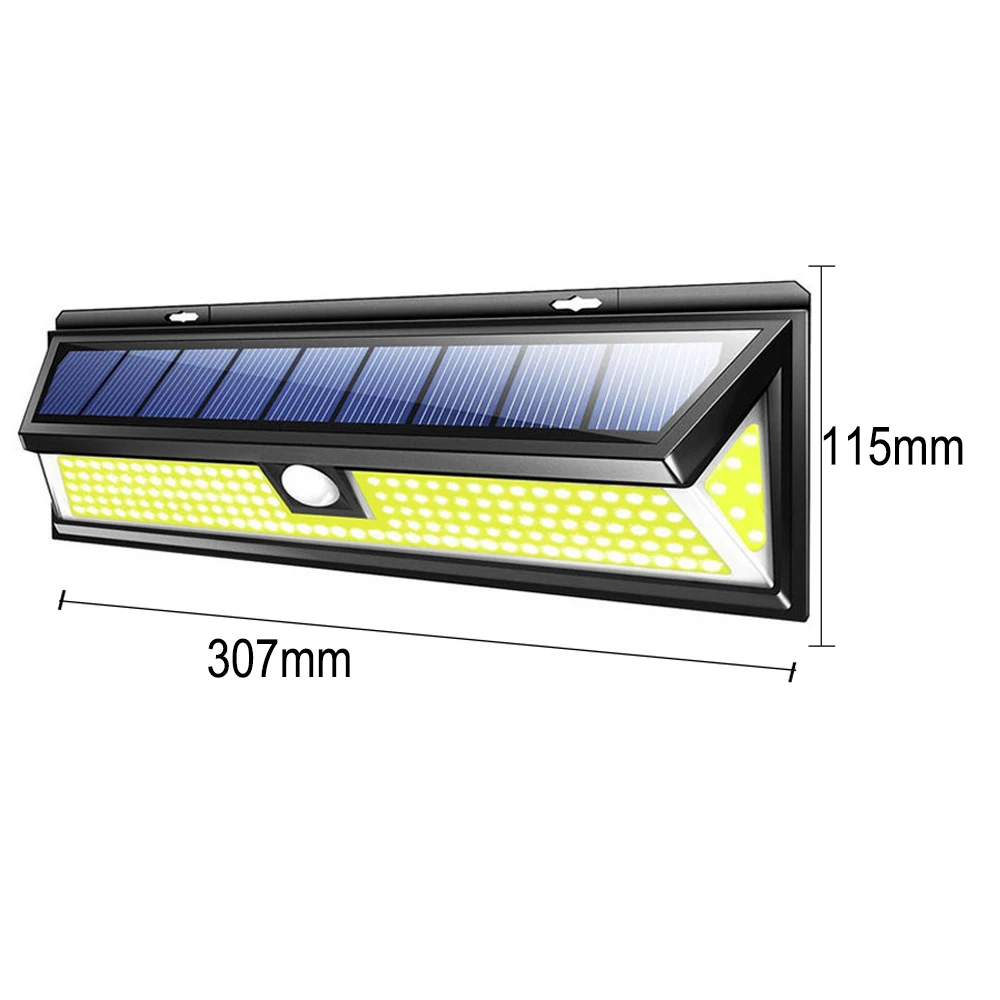 118 светодиодный настенный светильник на солнечной энергии с датчиком движения PIR, водонепроницаемый светильник, широкий светильник, угол наклона, для улицы, для сада, путь 5000лм