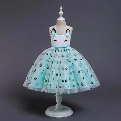 Зимнее платье принцессы; торжественное бальное платье для девочек; Детские платья для девочек; детская одежда; вечерние платья с вышивкой; WG-X101 - Цвет: X1017 green