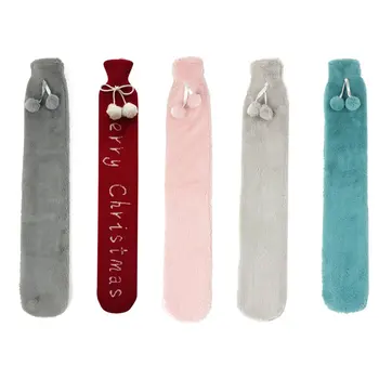 

2L Long Strip Water Filled Rubber Hot Water Bag Keep Warm Comfortable Winter Gift Soft Plush Thermal Bag