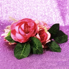 Модный цветочный свадебный волос Веревка Роза узор Свадебный венок повязка на голову Женский галстук Резинки Для Волос Аксессуары