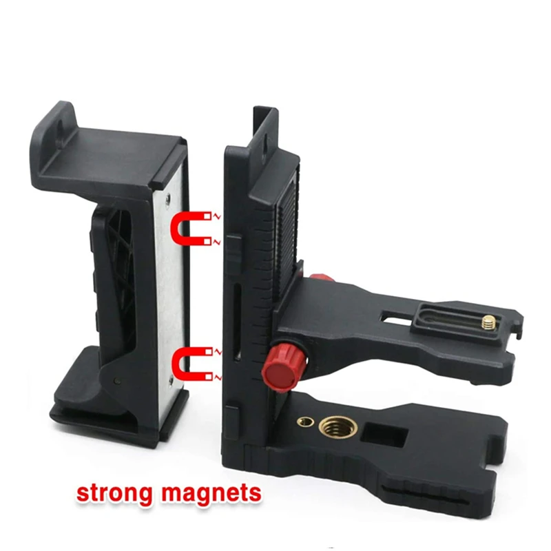 CLUBIONA Adjustable Magnetic Bracket Holder With Clip Wall Mounted Laser Level Hanger Horizontal Instrument 1/4 or 5/8 Laser