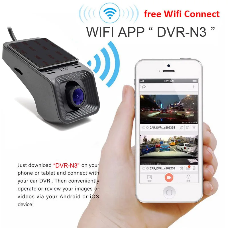 Wifi dvr carro 24 horas de monitoramento