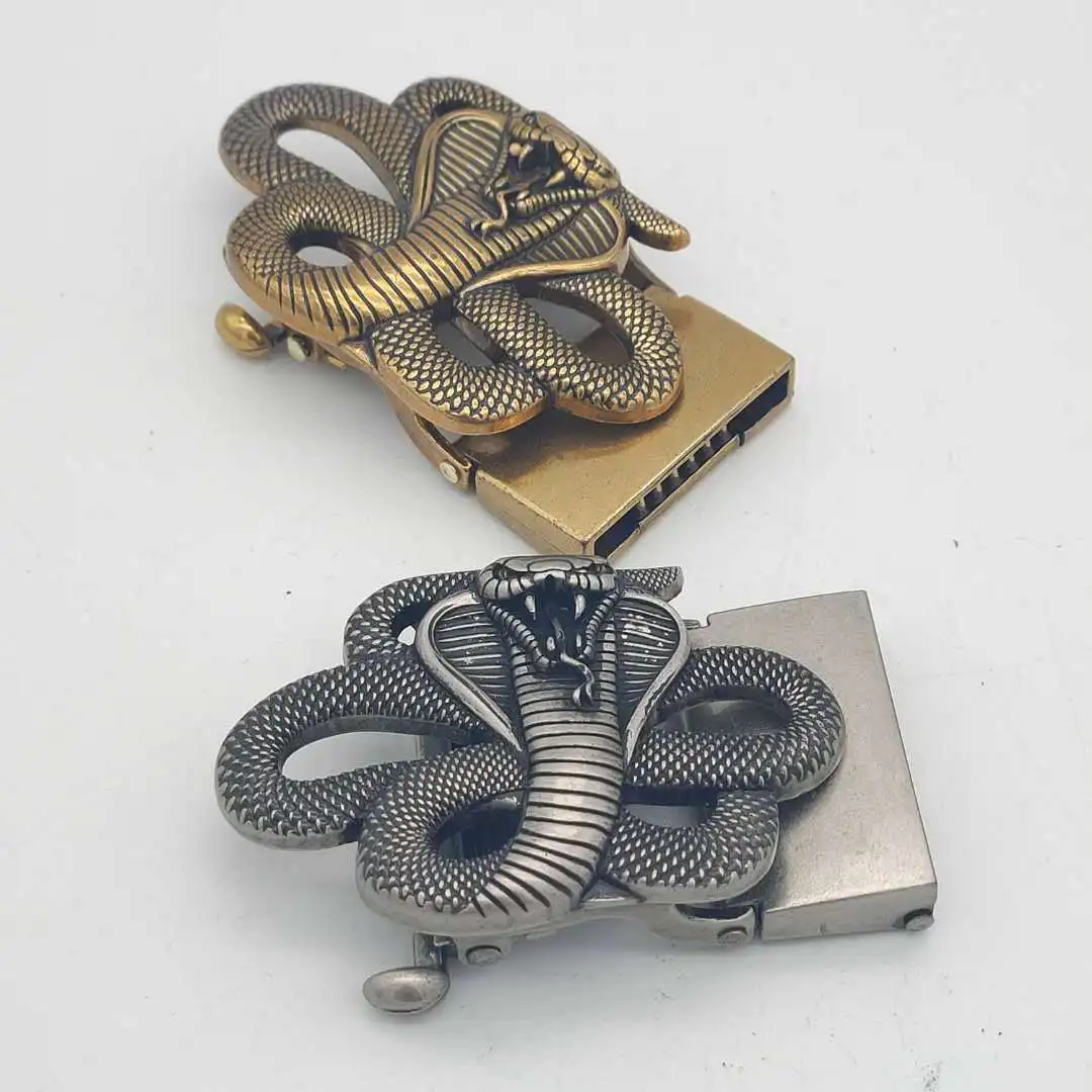 

Western cowboy zinc alloy rubber teeth retro snake don't step on me, I will fight back men's belt buckle birthday gift