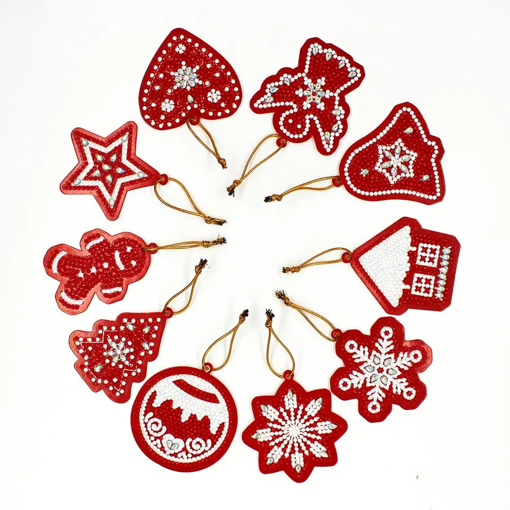 

HeeBenor Store 2019 New Comming Style Christmas Ornament Diamond Keychain Keyring Tree Pendant Christmas Decorations for home