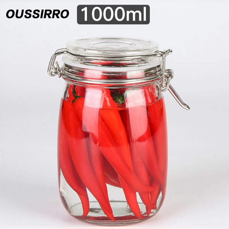 Банки с крышкой для меда большой емкости 1 шт. 500 750 1000 1500|glass storage bottles|storage bottlejar with lid