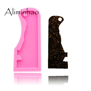 

DY0204 Shiny Delaware state shape silicone molds DIY epoxy resin molds for jewelry Keychain Decorative Craft Mold wholesale
