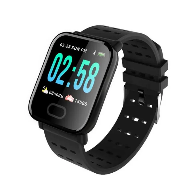 A6 смарт-браслет reloj inteligente pulsotro часы фитнес-трекер умный Браслет IP67 водонепроницаемый браслет мужские Смарт-часы - Цвет: black