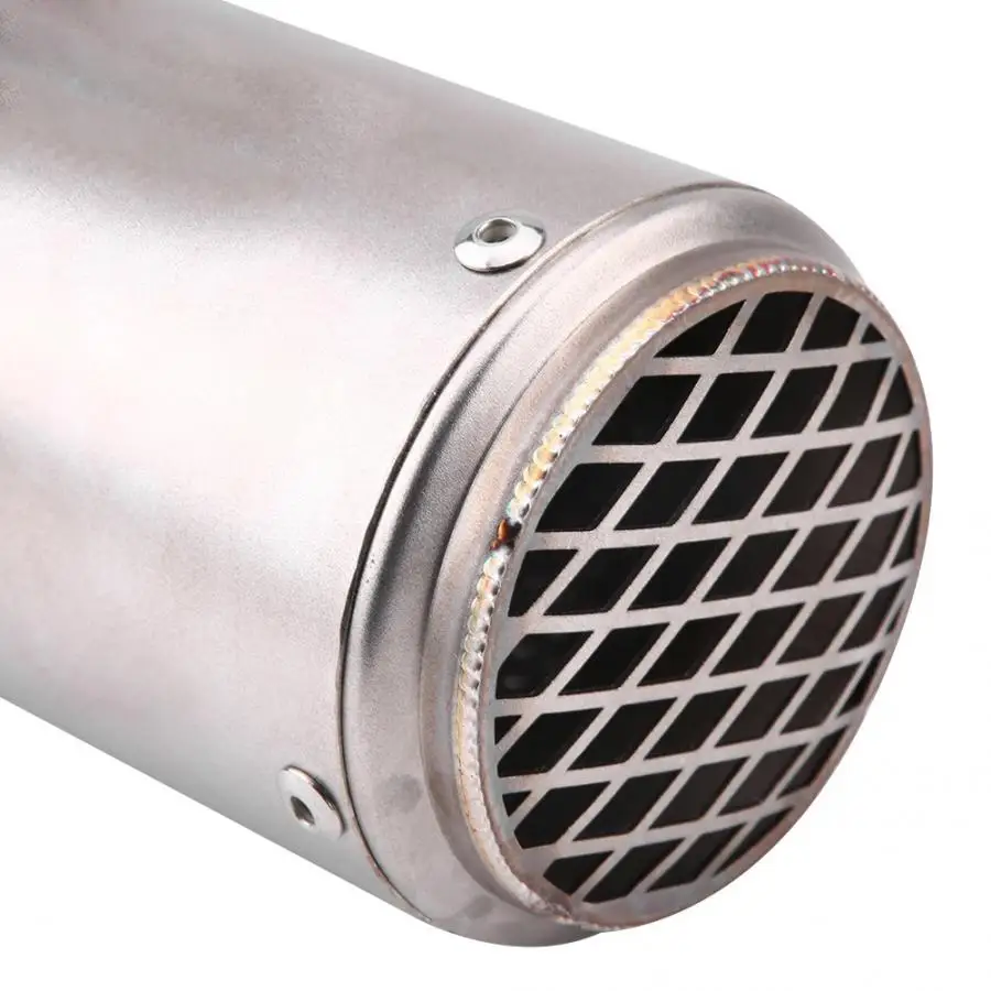 Motorcycle Exhaust Muffler Tail Pipe Tip Tailpipe Silver Stainless Steel Universal