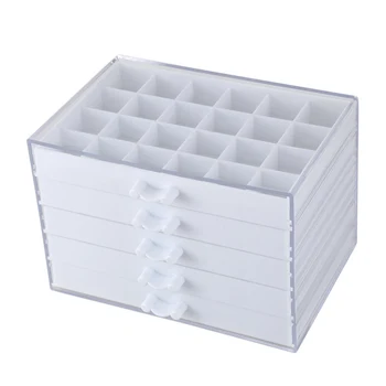 

120 Grids Nail Decoration Sequence Organize Box Transparent Empty Nail Art Isplay Holder Case Manicure Tool#White