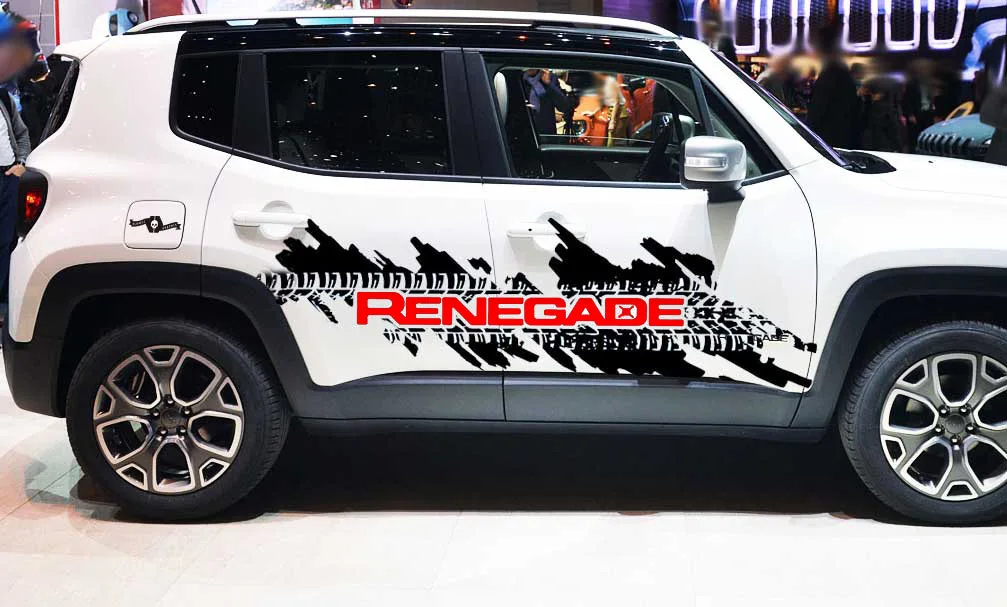 2 шт. наклейки JDM проблемных шин брызг графическая виниловая наклейка сбоку хромированная Автомобильная наклейка и наклейка винил для Jeep Renegade