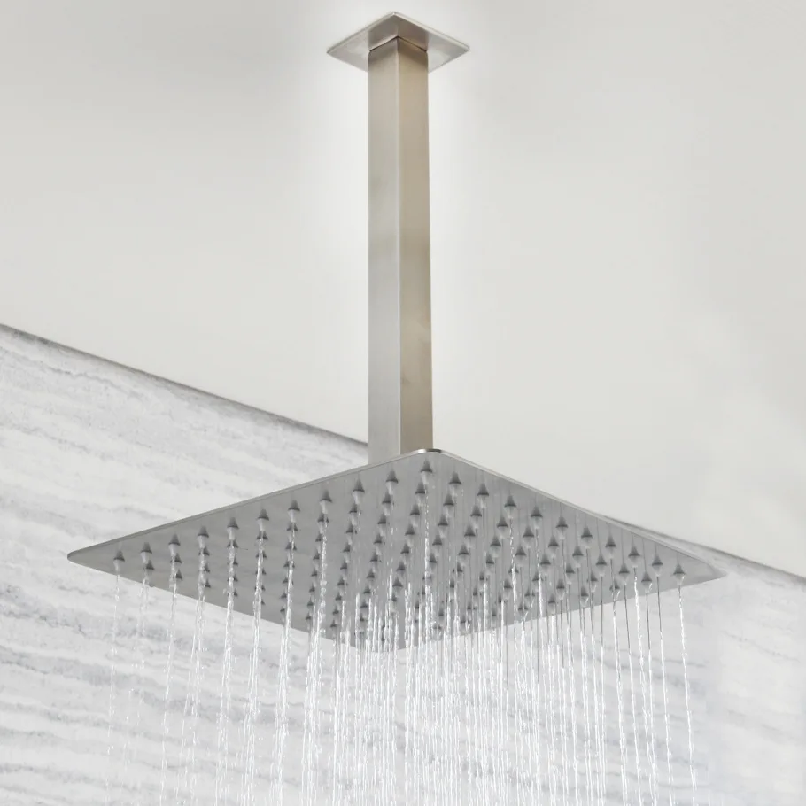 

Brushed Stainless Steel Top Spray SU304 Stainless Steel Top Spray Ultra-Thin Supercharge Large Shower Nozzle Square Top Shower