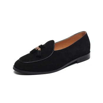 

Italian Brand Man Leather Loafer High Quality Leather Casual Shoes Fashion Metal Tassel Loafer Male Slip on Shoes Plus Size