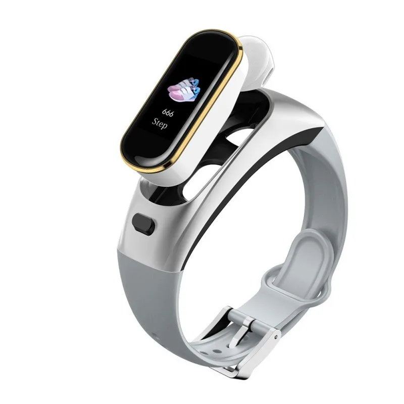 

Bluetooth Fitness Track Wristband 2 In 1 Sport Smart Bracelet With Headset Earphone