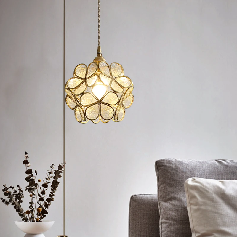 Nordic LED Crystal Pendant Lamp Lights Lighting Loft Chandelier Bedroom Gorgeous Petals Home Decor Hanging Lamp Kitchen Fixtures