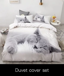 3D роскошный комплект постельного белья на заказ/король/Европа/США, набор пододеяльников, одеяло/покрывало, набор постельного белья животное ленивый кот, Прямая поставка