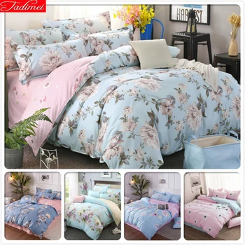 

3/4 pcs Duvet Cover Sets Single Twin Queen King Size Bed Linens Bedspreads Quilt Comforter Case Soft Cotton Bedclothes 200x230cm