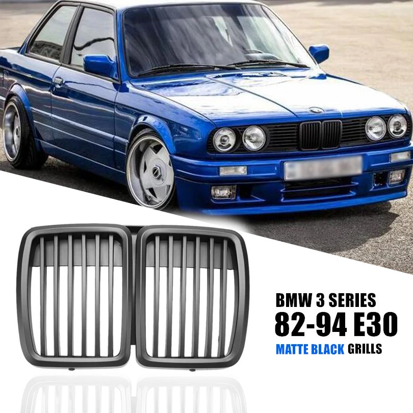 One Pair Car Matte Black Front Hood Kidney Grills Fit For Bmw 3 Series 0 M3 M 94 Racing Grills Aliexpress