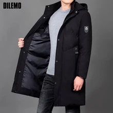 Зимние толстые модные брендовые куртки, мужские длинные корейские уличные парки, стеганая куртка, пуховые пальто, мужская одежда