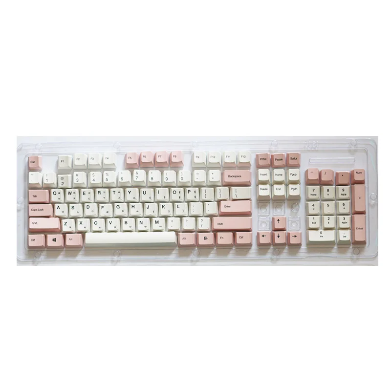 pink white CuXiu PBT Keycap 104 клавиш Вишневый профиль брелки корейские-полупрозрачные брелки с подсветкой для механической клавиатуры - Цвет: pink white