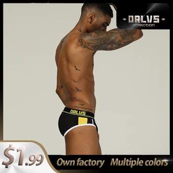 

ORLVS Thong Brand Slip Sexy Men Underwear Briefs Gay Male Jockstrap Bikini OR192 Cuecas Brief Men Mesh Breathable