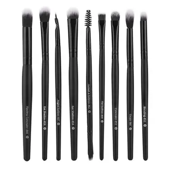 

9pcs Professional Cosmetic Brush Eye Shadow Eyelash Black Handle Brush Set Makeup Brushes set Tool