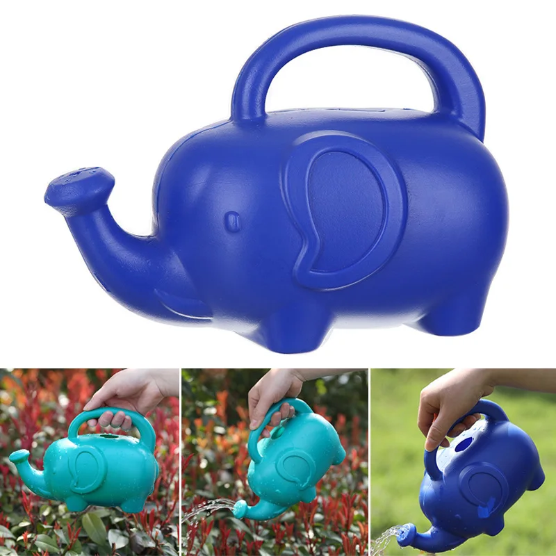 Elephant Watering Can 2 Quarts Blue/Green Novelty Indoor Watering Can
