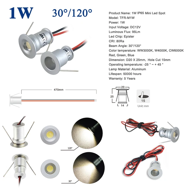 12v Led Small Spot Light, Spotlights Small Led, Led Light Spotlight