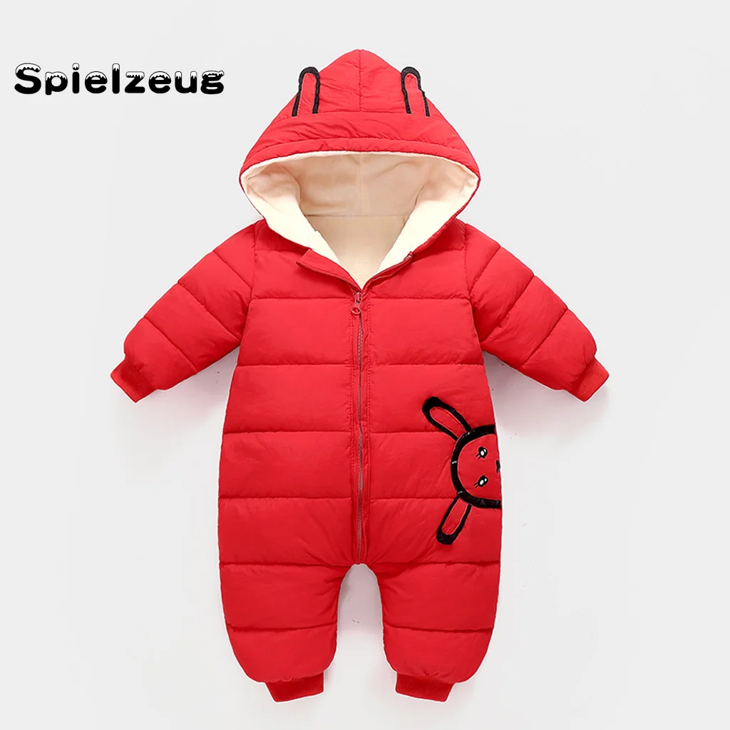 Осенняя одежда для новорожденных мальчиков и девочек зимний теплый толстый комбинезон с длинными рукавами комбинезон с капюшоном верхняя одежда Детский костюм# g4