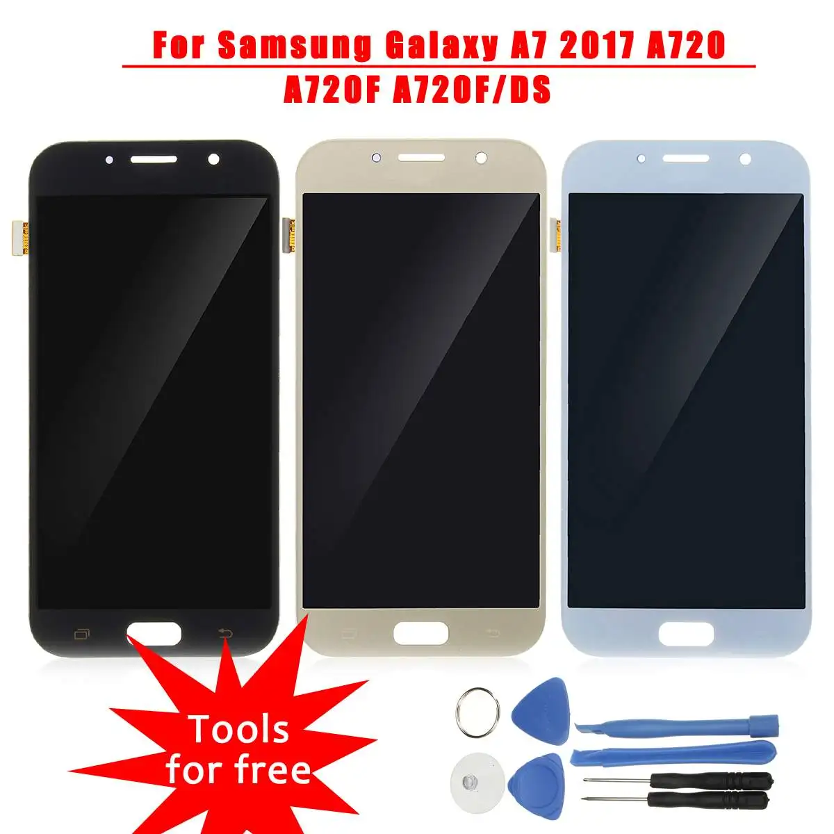 

For Samsung for Galaxy A7 2017 A720 A720F A720F/DS LCD Touch Screen Digitizer Assembly With Tools Phone Replacement