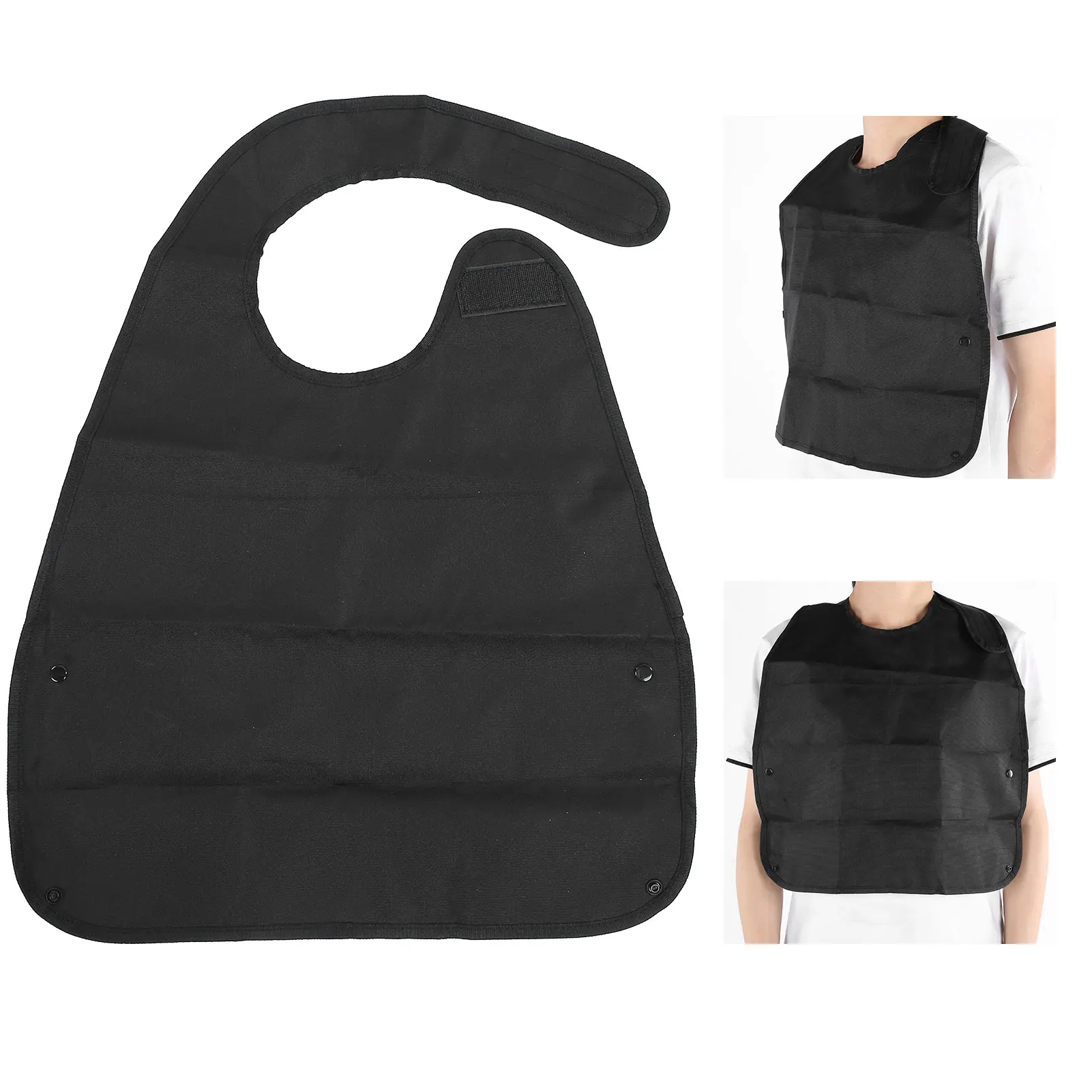 Adult Bibs Waterproof Soft Apron Adult Bibs Long Clothing Protector Elderly dinner Feeding Bib Daily Necessities Wearable Black drool absorbing bibs