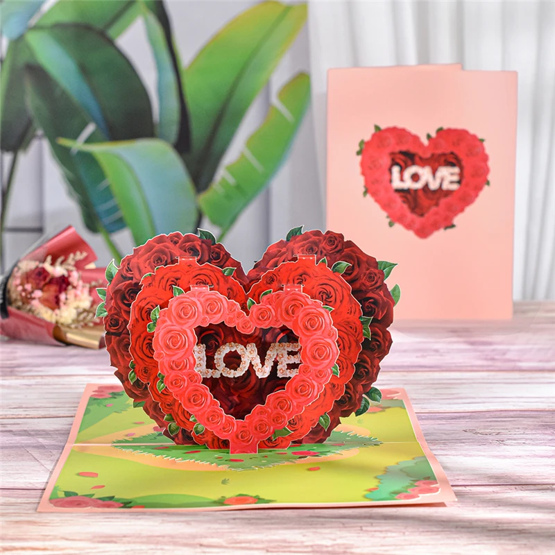 Greeting Cards Pop Up Anniversary Card 3D Handmade Birthday Valentines Day for Couples Wife Women Husband greeting cards