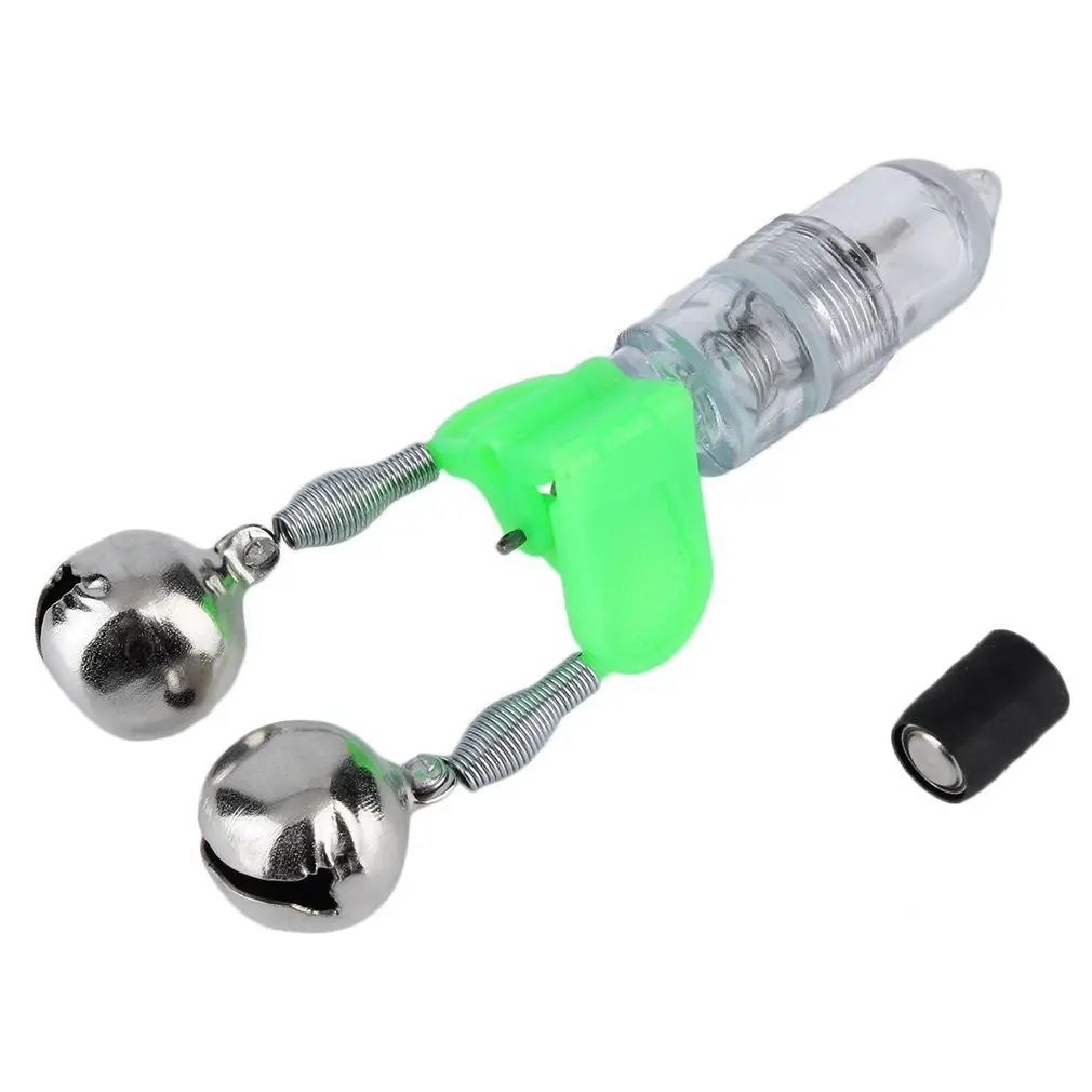 LESHP New LED Flash Light Night Electronic angling Bite Alarm Set Finder Lamp Double Twin Bells Tip Clip On Fishing Rod Tackle |