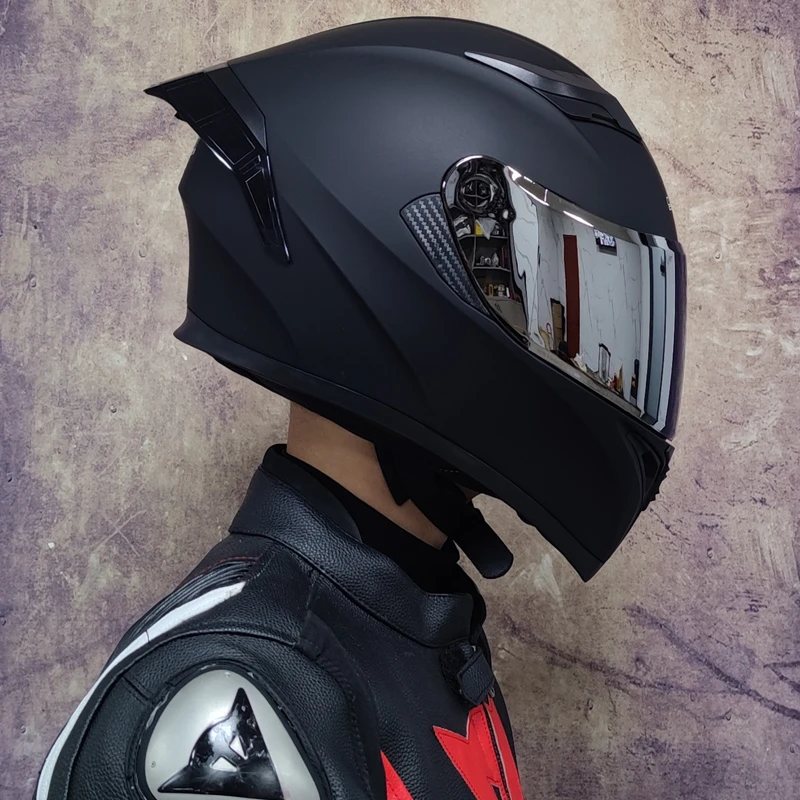 Casco De Moto De Seguridad Para Cara Completa, Doble Lente, última