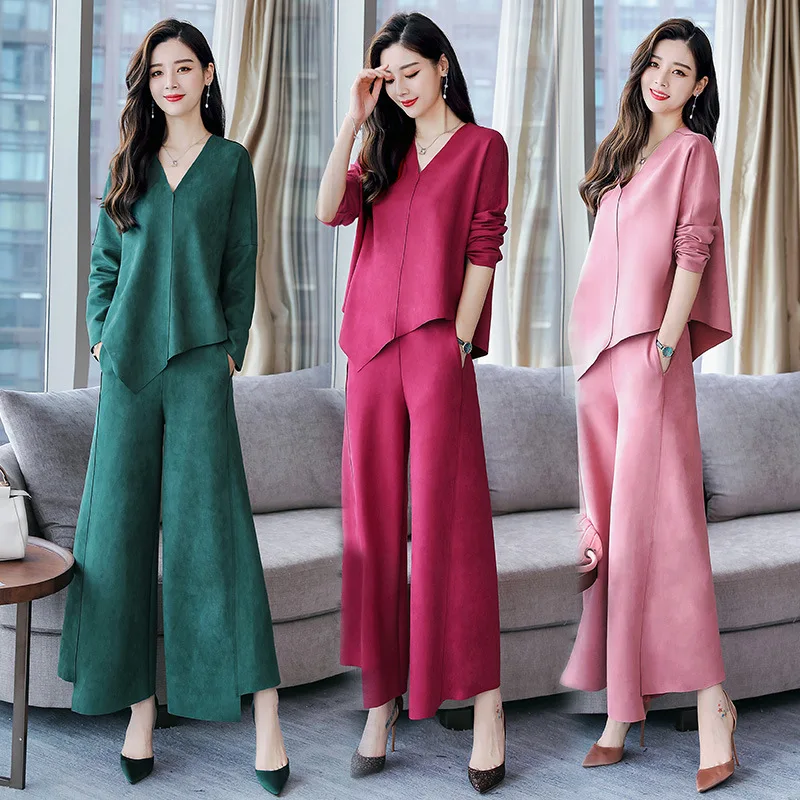 

Autumn 2018 New Style Women's Suede Two-Piece Set Long-Style Elegant Slimming Goddess-Style Fashionable Set Fashion